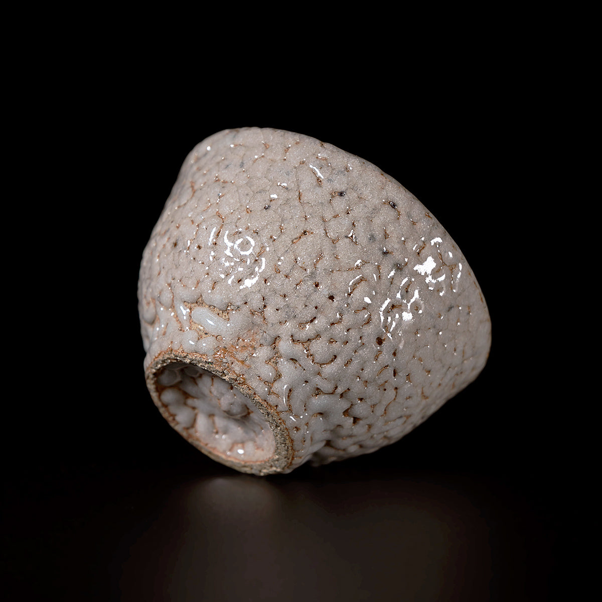 【期間限定】《Life with the Bloom》伊藤千穂　利休白梅花皮ぐい呑　ITCBGN015