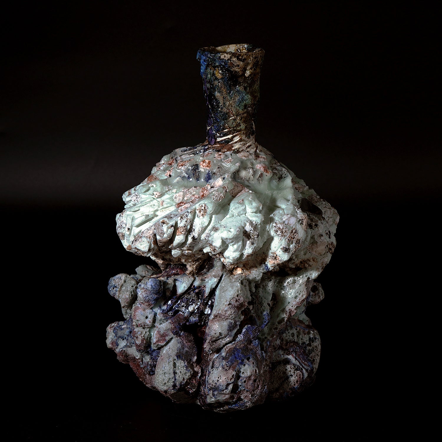 特大急須 刻印 なまこ釉薬 天然ツル網 花器 花入 和風飾り AK78 特大急須 刻印 なまこ釉薬 天然ツル網 花器 花入 和風飾り AK78