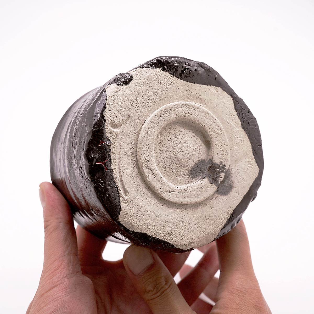 寺田鉄平　瀬戸黒赭彩茶盌　TRDTB133