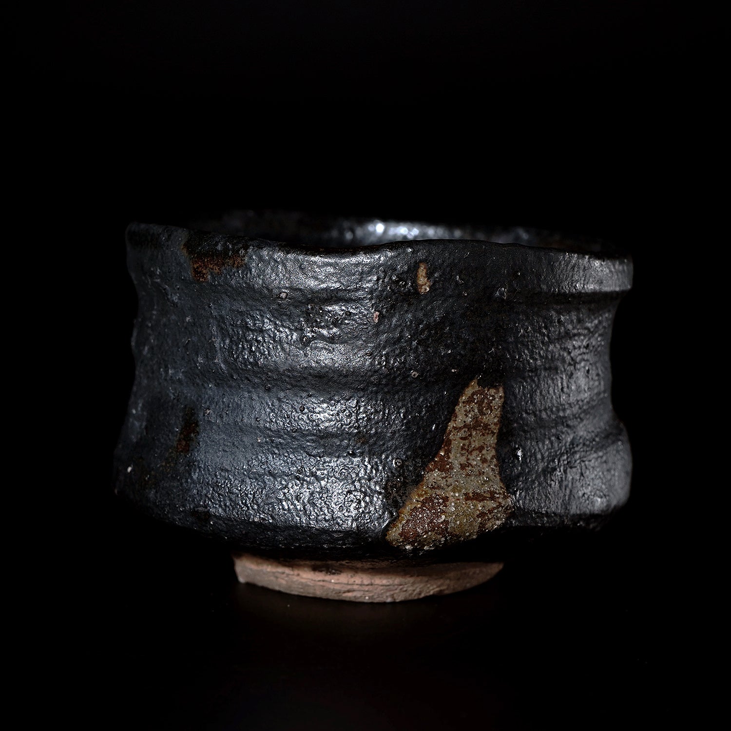 穂高隆児　笠間原土黒茶盌　HDKTB110