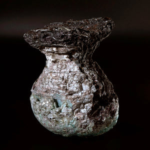 希少 藤二 作 赤褐色 金属製壺 刻印付き 希少 藤二 作 赤褐色 金属製壺 刻印付き