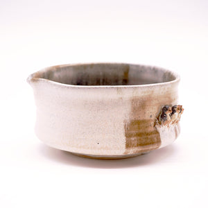 すのうまん　津田友子　楽焼　抹茶椀　白化粧　木箱付き　京都　日本列島模様 すのうまん 津田友子 楽焼 抹茶椀 白化粧 木箱付き 京都 日本