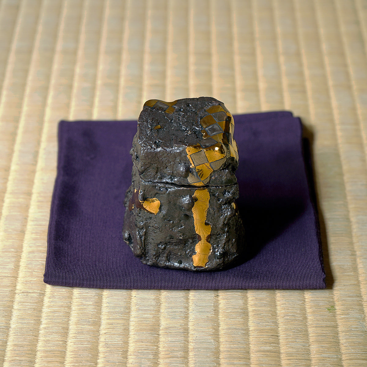 富田啓之　金彩市松文薄茶器　TMTTI023P