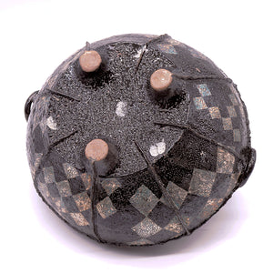 富田啓之 黒釉銀彩市松文土風炉 TMTTI030P – 白白庵（PAKUPAKUAN）