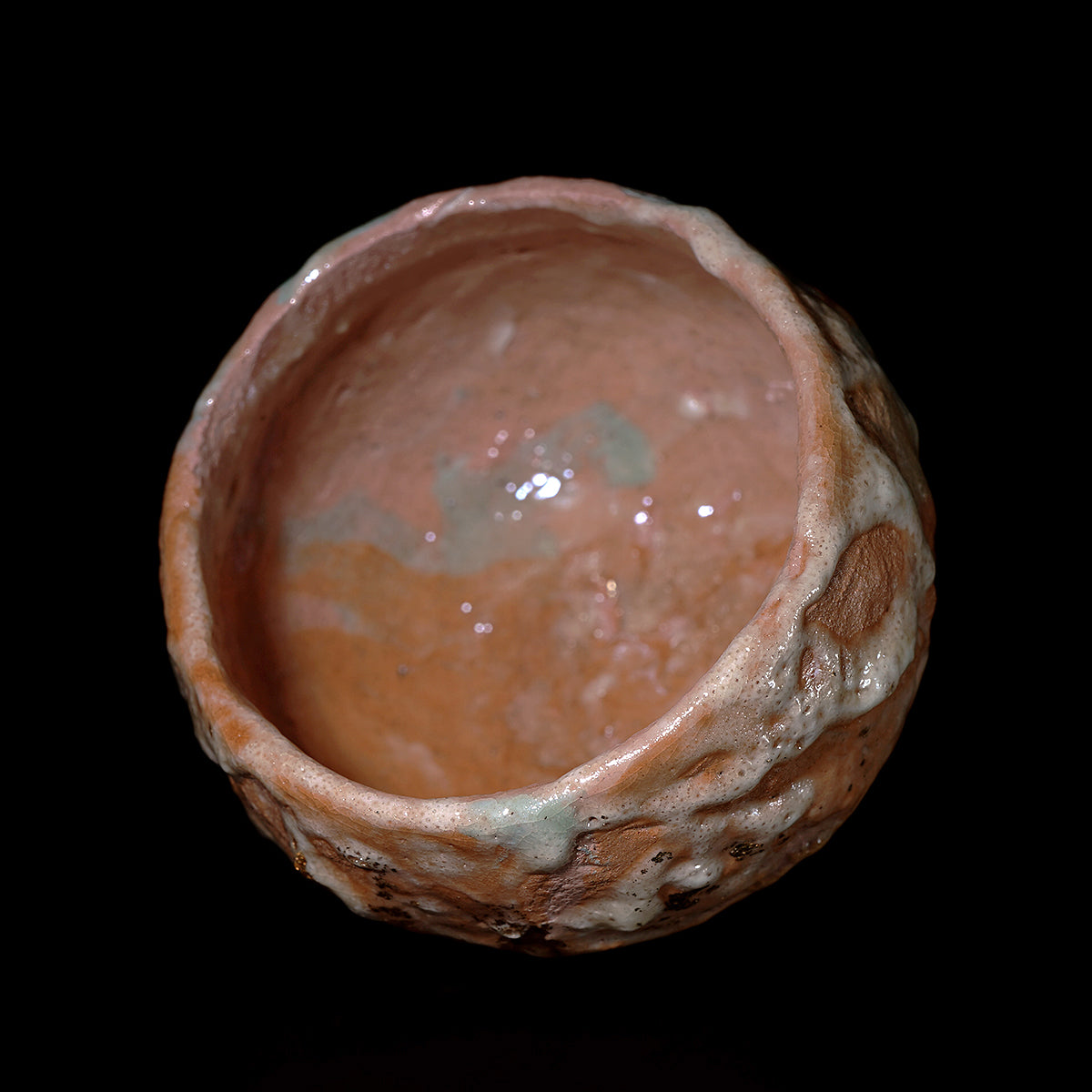 津田友子　赤丸茶盌   g-157　TSDTB117