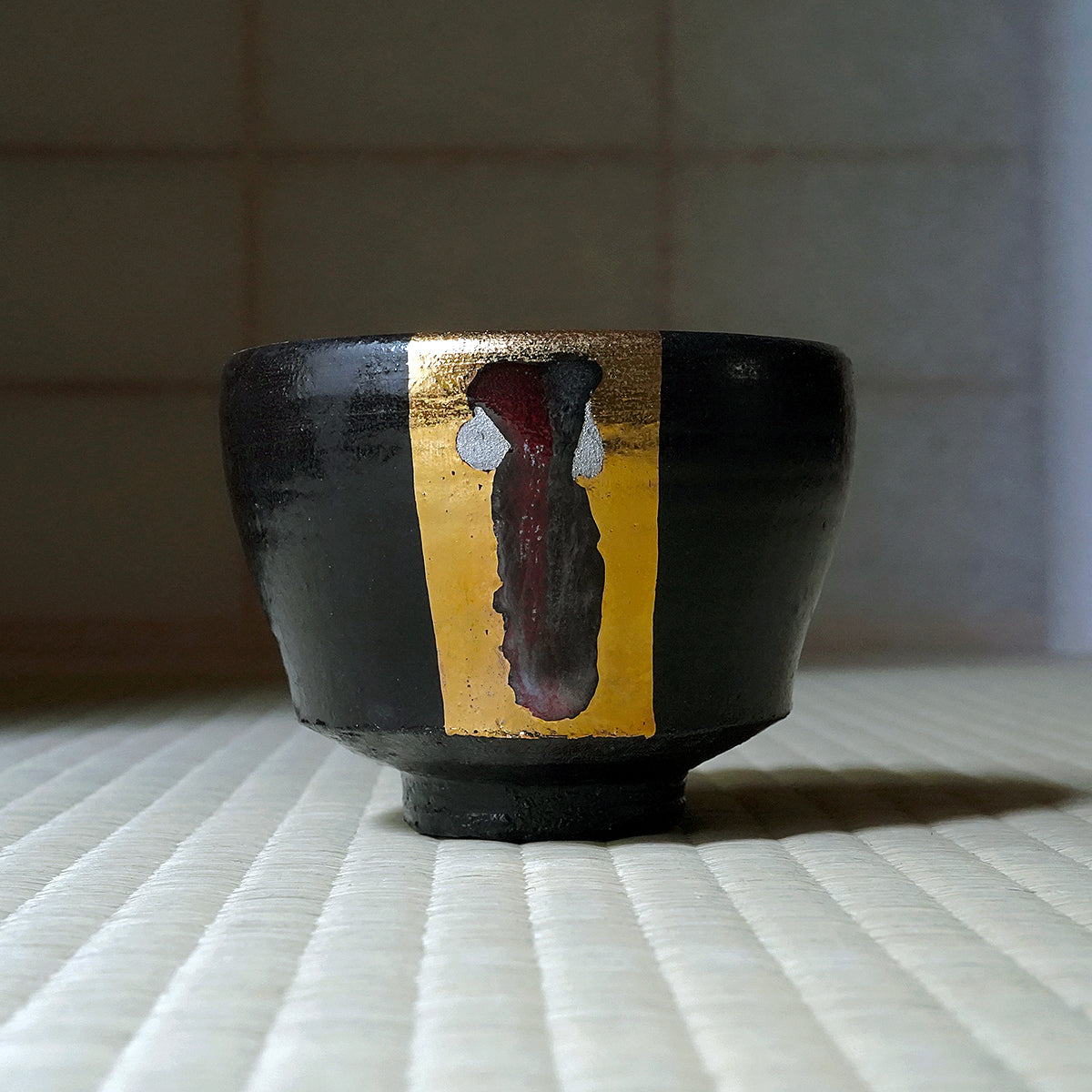 伊藤千穂　黒茶碗「釉斑紋」　ITCTB008