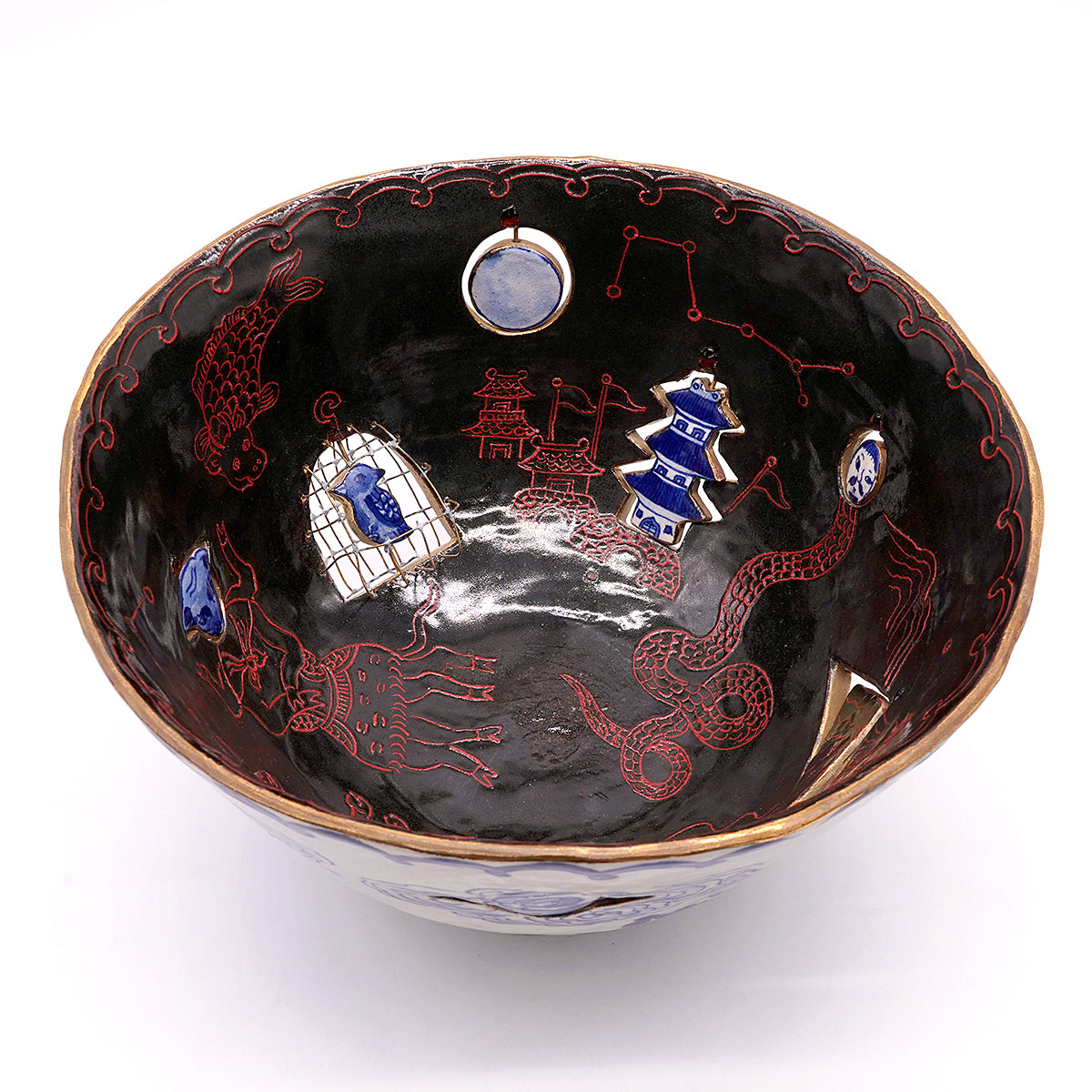 フクモ陶器　「表裏くるくる鉢」　FKMOB007