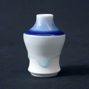 西隆行　流釉呉須彩色小花瓶　藍⑤　NSTFV008