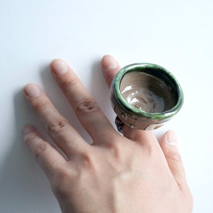 フクモ陶器　「織部茶碗指輪」　FKMTB004